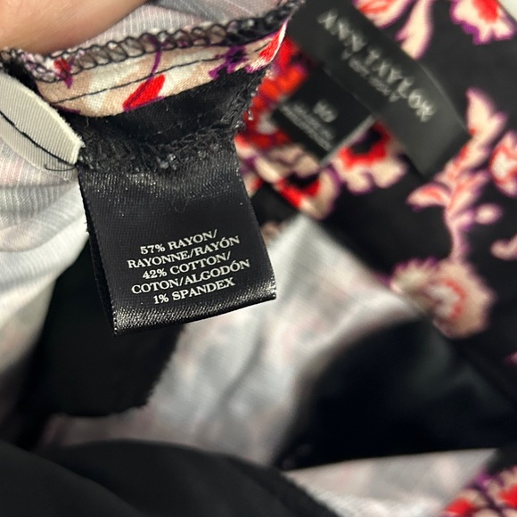 Ann Taylor Floral Elastic Waist Mid Rise Straight Leg Casual Crop Pants 10 - Picture 8 of 12
